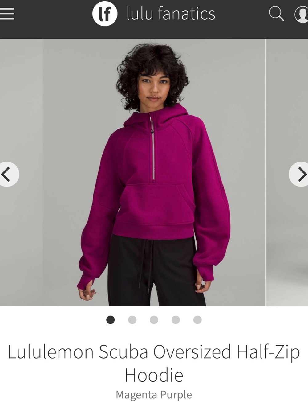 NWOT Lululemon Oversized Scuba Half‑Zip Hoodie Sz M/L *Magenta Purple*✨